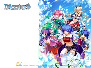 Anime girls white background paper - key art free wallpaper