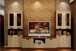 Living room television bookshelf brick - david teniers iii free wallpaper