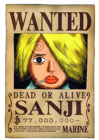 Wanted poster sanji dead or - alive free wallpaper