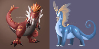 Cartoon characters types different two - pokemon free wallpaper for desktop