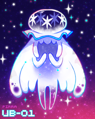 Jellyfish stars purple background image - pearlescent free wallpaper for mobile