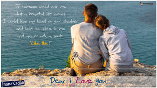 Couple rock water quote beach - dear free wallpaper