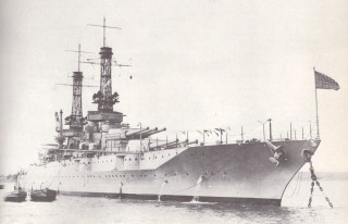 Battleship boat flag mast water - american scene painting free wallpaper