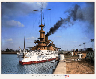 Large boat steam stack docked - fitz henry lane free wallpaper
