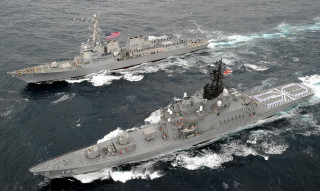 Two ships ocean large small - larger free wallpaper