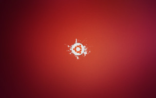 Red background white circle logo - a white circle free wallpaper for desktop