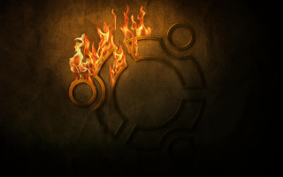 Fire symbol dark background yellow - symbolism free wallpaper
