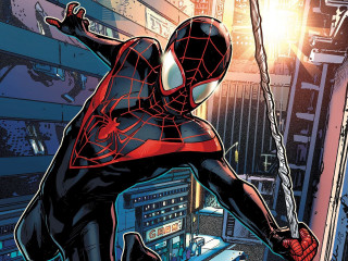Spider man hanging wire cityscape - zdarsky free wallpaper