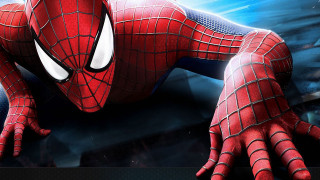 Spider man laying city background - a city background free wallpaper