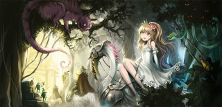 Girl horse forest dragon demon 2 - a horse in a forest free wallpaper
