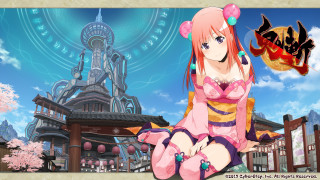 Girl sitting ledged building clock - a ledge in front free wallpaper