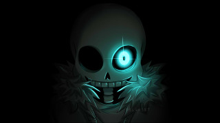 Creepy skeleton glowing eyes green - a green light free wallpaper