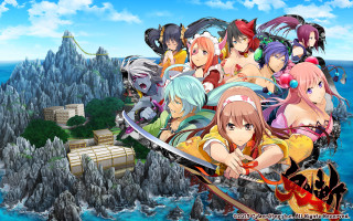 Anime characters cliff ocean castle - a castle in the background free wallpaper