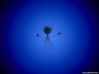 Strange looking object floating arms - its arm free wallpaper