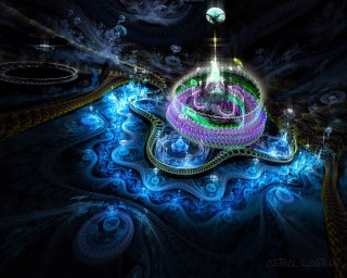 Colorful structure dark light swirling - fractal free wallpaper
