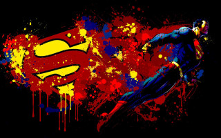 Superman painting splatters colorful artwork - splatter free wallpaper