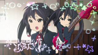 Anime girls black hair guitar - a guitar free wallpaper