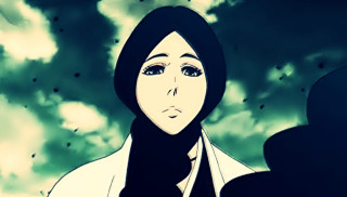 Woman whitecoat blackscarf cloudysky blackcat - a white coat free wallpaper