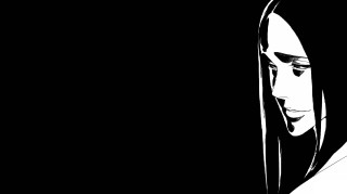 Woman black white photo phone - her phone screen free wallpaper