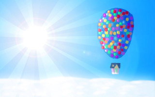 Hot air balloon sun house - a hot air balloon free wallpaper