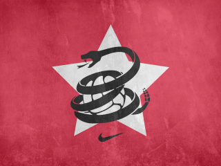 Red white flag snake star - side and a star free wallpaper