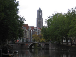 Bridge river church trees scenery - dirck de bray free wallpaper