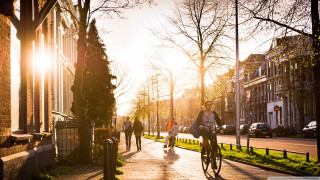 Bike ride sidewalk building windows - allaert van everdingen free wallpaper