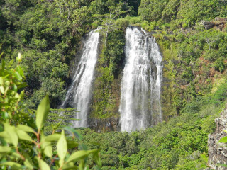 Waterfall forest man ledge impressionist - a ledge free wallpaper for desktop