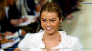 Woman white shirt earrings runway - a runway free wallpaper