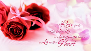 Two roses with message on - your free wallpaper