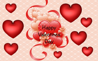 Valentine hearts flowers ribbon heart - a valentines day card free wallpaper