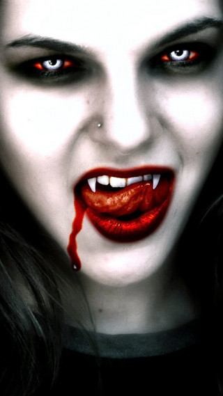 Woman blood face mouth dripping - blood free wallpaper for mobile