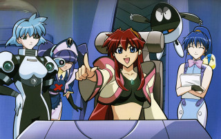 Anime characters table laptop woman - the screen free wallpaper