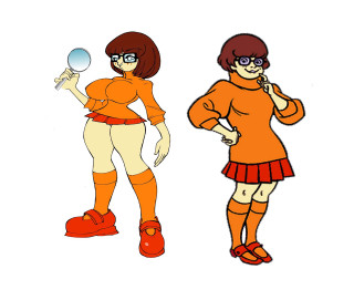 Cartoon two women orange red - barbara greg free wallpaper