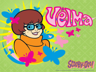 Cartoon girl glasses butterflies verana - the side of her face free wallpaper