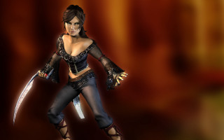 Woman costume knife blade hand - character art free wallpaper for desktop