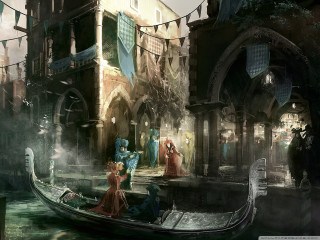 Boat floating river building clock - a clock tower free wallpaper for desktop