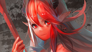 Red haired woman sword red - woman free wallpaper for desktop