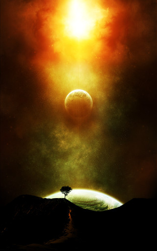 Tree hill sun distant object - distant free wallpaper for mobile