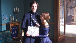 Man woman period clothing blue - a blue chair free wallpaper