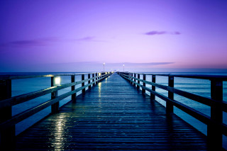 Pier light night ocean purple 2 - a pier free wallpaper