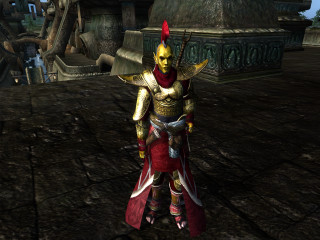 Man armor courtyard statue red - a courtyard free wallpaper