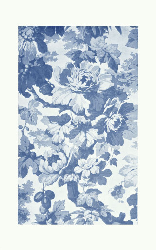 Blue white floral print border - floral free wallpaper for mobile
