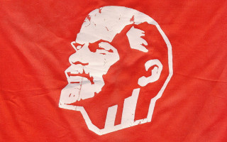 Red flag white head outline - a red flag free wallpaper