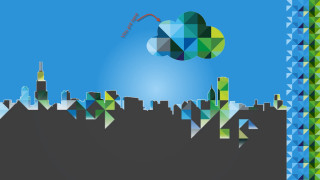 City kite flying skyline buildings - a kite free wallpaper