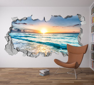 Beach sunset wall picture image - photorealistic imagery free wallpaper for tablet
