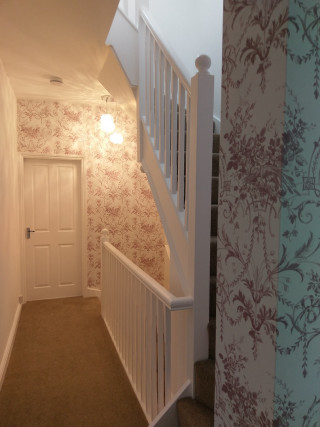 Hallway white door white staircase - free halloween wallpaper for mobile