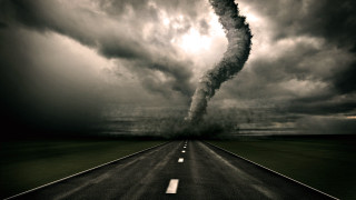 Long road large cloud curved 2 - shock art free wallpaper