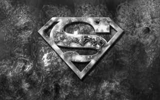 Superman logo black white silver - a silver free wallpaper