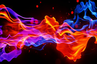 Colorful fire water background flame - a red center free wallpaper